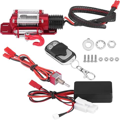 1.9 Beadlock Wheels,RC Winch,1/10 Scale RC Metal Steel RC Crawler Winch RC Model Vehicle Winch with Remote Controller for Traxxas HSP Redcat Tamiya Axial SCX10 D90 HPI 1:10 RC Crawler Climbing Cars in Saudi Arabia