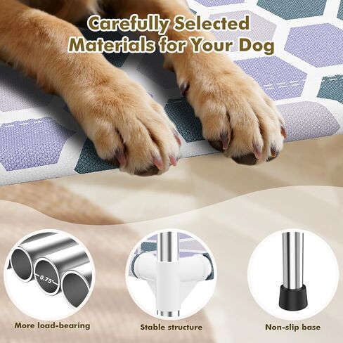 Elevated Dog Bed，Cooling Outdoor Dog Cot with 3-Sided Fence，Raised Pet Cot with Guardrail Medium(32.68" L x 19.88" W x 5.9" Th) in Saudi Arabia
