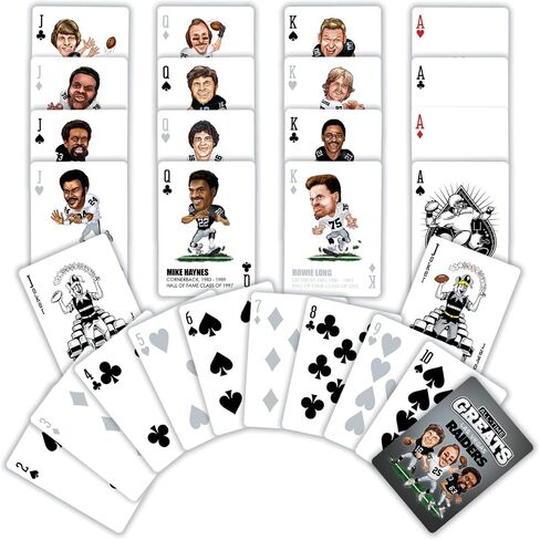 MasterPieces Family Games - NFL Las Vegas Raiders All-Time Greats Playing Cards - Officially Licensed Playing Card Deck for Adults, Kids, and Family in Saudi Arabia