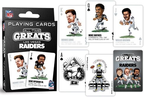 MasterPieces Family Games - NFL Las Vegas Raiders All-Time Greats Playing Cards - Officially Licensed Playing Card Deck for Adults, Kids, and Family in Saudi Arabia