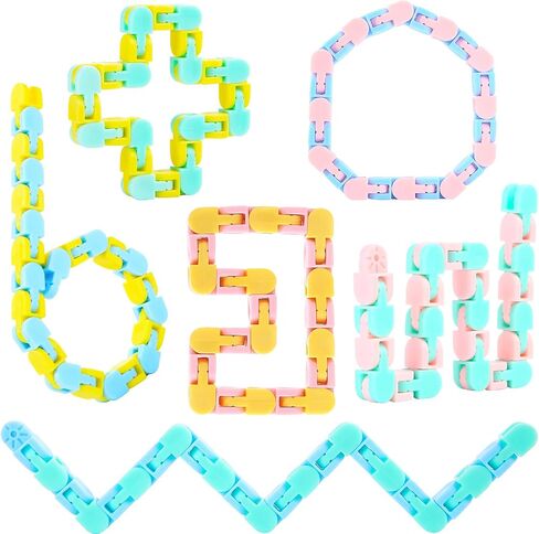 Woosir 6 Pack Wacky Tracks Fidget Toys for Kids Classroom Prize Brithday Party Favors Gifts Sensory Snap Fidget Snake Click Toy for Adult Stress Relief in Kuwait