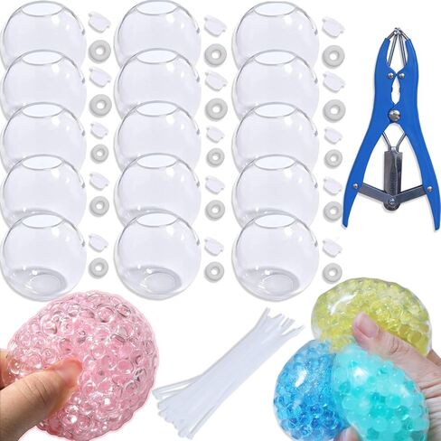 15pcs diy robb ball kit - جلود فارغة مع مضخة هواء وأداة للمعدل لصنع كرات الضغط ، اصنع كرات الضغط الخاصة بك للبالغين (15 تران) in Kuwait