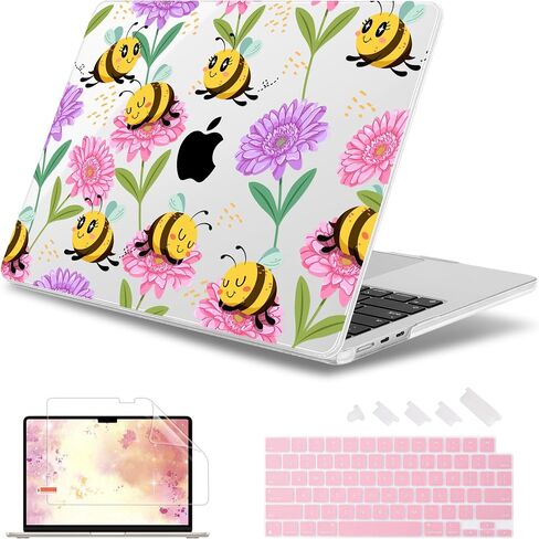 مايو تشن [2025 نمط جديد] لـ MacBook Air 13.6 بوصة M2 M3 Model Model: A2681 A3113 A3240 ، 2022-2025 ، غطاء القشرة الصلبة مع حامي الشاشة وجلد المفاتيح - BLUE BOWS in Kuwait