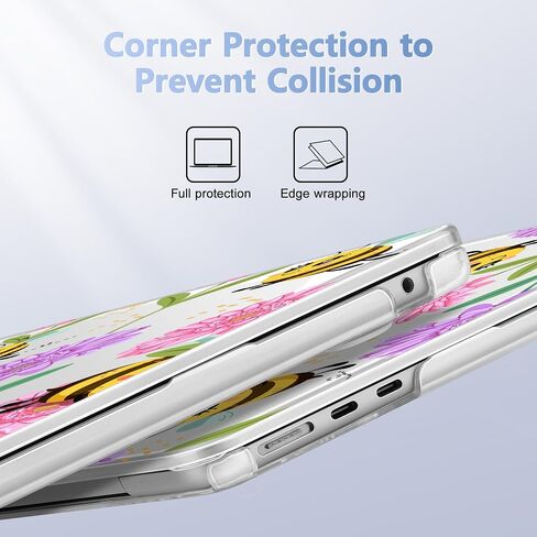 مايو تشن [2025 نمط جديد] لـ MacBook Air 13.6 بوصة M2 M3 Model Model: A2681 A3113 A3240 ، 2022-2025 ، غطاء القشرة الصلبة مع حامي الشاشة وجلد المفاتيح - BLUE BOWS in Kuwait