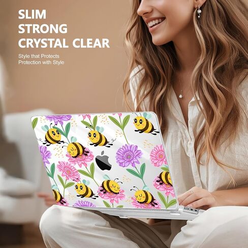 مايو تشن [2025 نمط جديد] لـ MacBook Air 13.6 بوصة M2 M3 Model Model: A2681 A3113 A3240 ، 2022-2025 ، غطاء القشرة الصلبة مع حامي الشاشة وجلد المفاتيح - BLUE BOWS in Kuwait