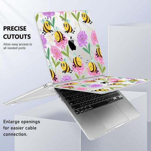 مايو تشن [2025 نمط جديد] لـ MacBook Air 13.6 بوصة M2 M3 Model Model: A2681 A3113 A3240 ، 2022-2025 ، غطاء القشرة الصلبة مع حامي الشاشة وجلد المفاتيح - BLUE BOWS in Kuwait