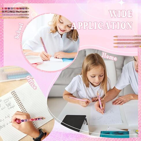 WY WENYUAN 8 Pcs Pink Sparkly Pens for Women - Cute Glitter Ballpoint Pens with 10 Refills, Elegant Girl Pens for Office, School, Christmas & Graduation Gifts (Pink Shimmering) in Kuwait