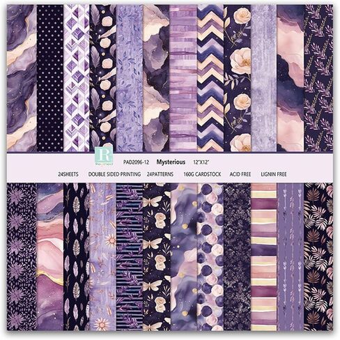 Scrapbook Paper Floral Patterned Paper, 24 Sheets/24 Designs Double Sided Decorative Craft Papers, MIATTCLD Colorful Scrapbooking Papers for Junk Journals DIY Cards Album Decoration (Blue, 12x12 IN) in Saudi Arabia