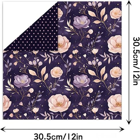 Scrapbook Paper Floral Patterned Paper, 24 Sheets/24 Designs Double Sided Decorative Craft Papers, MIATTCLD Colorful Scrapbooking Papers for Junk Journals DIY Cards Album Decoration (Blue, 12x12 IN) in Saudi Arabia