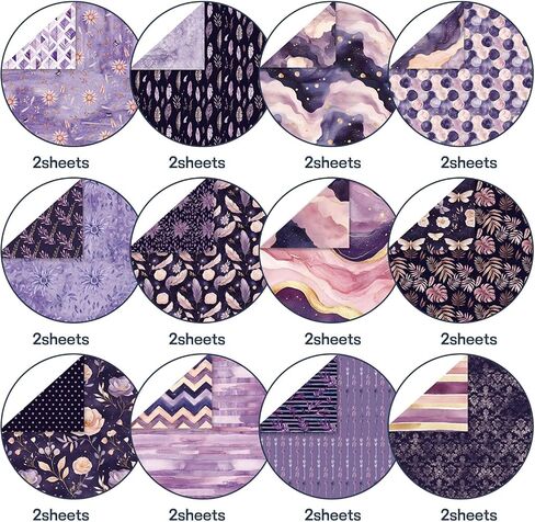 Scrapbook Paper Floral Patterned Paper, 24 Sheets/24 Designs Double Sided Decorative Craft Papers, MIATTCLD Colorful Scrapbooking Papers for Junk Journals DIY Cards Album Decoration (Blue, 12x12 IN) in Saudi Arabia