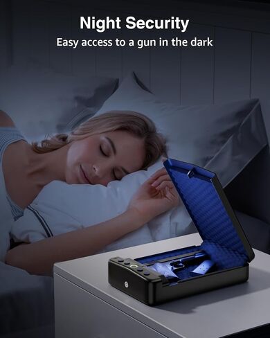 Gun Safe for Handgun Small Biometric Pistol Safe Fingerprint Quick Access Portable Gun Lock Box for Cars Travel Nightstand Bedside in Saudi Arabia