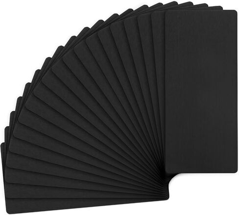 20-Pack Anodized Aluminium Laser Engraved Mount Metal Plate 2x1x0.03 Inch with Self Adhesive Engraver Blank Anodized Aluminum Sheets for DIY Laser Printing/Home/Office[Black] in Saudi Arabia