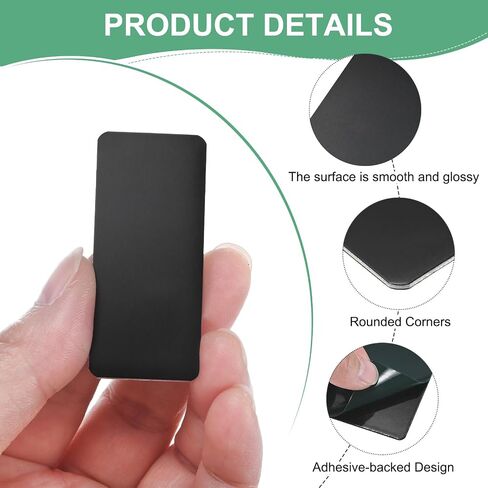 20-Pack Anodized Aluminium Laser Engraved Mount Metal Plate 2x1x0.03 Inch with Self Adhesive Engraver Blank Anodized Aluminum Sheets for DIY Laser Printing/Home/Office[Black] in Saudi Arabia