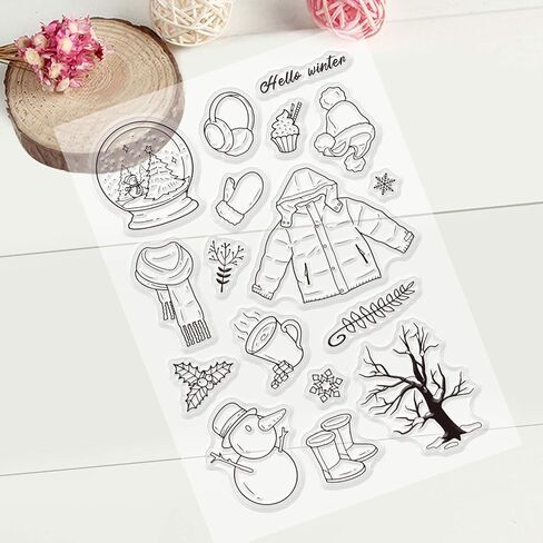 Globleland Gingerbread Man Clear Stamps Christmas Tree Tree شفاف سيليكون ختم عيد الميلاد هدية ختم شفاف لصنع بطاقة دفتر الكلام 4.3 × 6.3 بوصة in Saudi Arabia