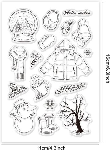 Globleland Gingerbread Man Clear Stamps Christmas Tree Tree شفاف سيليكون ختم عيد الميلاد هدية ختم شفاف لصنع بطاقة دفتر الكلام 4.3 × 6.3 بوصة in Saudi Arabia