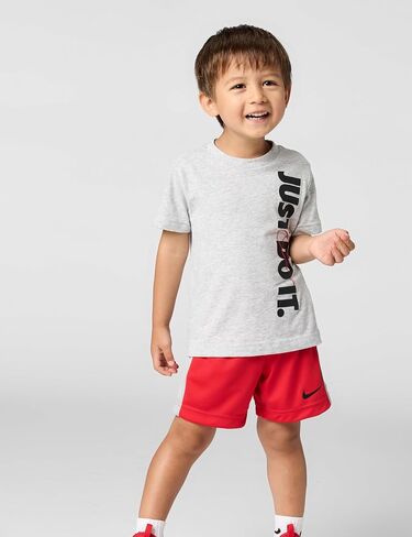 Nike T-Shirt/Shorts Set University Red/Grey Little Boy's 2-Piece Just Do It Sz 7 in Saudi Arabia