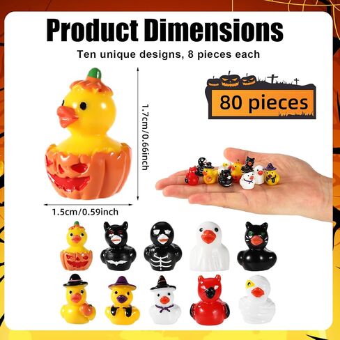 80pcs ميني راتنجات الهالوين ، 10 تصميمات خاصة راتنجات صغيرة في عيد الهالوين أرقام مصغرة صغيرة زخارف صغيرة مقاومة للماء لصالح الحفلات المقتنيات والمنزل in Kuwait