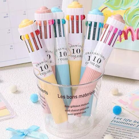 28 Color Ballpoint Pen 0.8 mm 10 in 1, Office and Student Supplies, 3 Pcs Top Retractable Drawing and Writing in Saudi Arabia