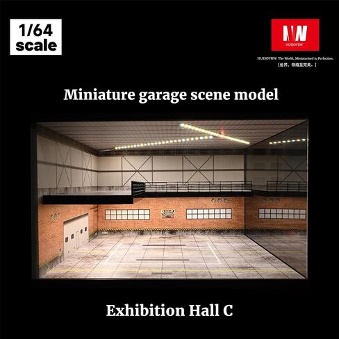 1/64 حالة عرض سيارة طراز ، تناسب 1/64 Hot Wheels Diecast Model Car ، Diorama Double Decker Decker Showroom Garage with Dimmmable LED LED CITY CARY SPART COLLECTION COLLECTION COLLEST (C) in Saudi Arabia
