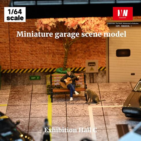 1/64 حالة عرض سيارة طراز ، تناسب 1/64 Hot Wheels Diecast Model Car ، Diorama Double Decker Decker Showroom Garage with Dimmmable LED LED CITY CARY SPART COLLECTION COLLECTION COLLEST (C) in Saudi Arabia