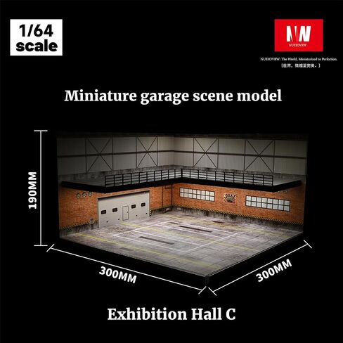 1/64 حالة عرض سيارة طراز ، تناسب 1/64 Hot Wheels Diecast Model Car ، Diorama Double Decker Decker Showroom Garage with Dimmmable LED LED CITY CARY SPART COLLECTION COLLECTION COLLEST (C) in Saudi Arabia