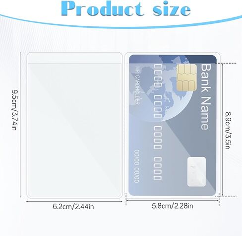 100 Pcs Social Security Card Protector Sleeves Clear Card Holder Sleeves Credit Cards Holder Side-Open Waterproof Business Cards Protectors Sleeve PVC Soft in Saudi Arabia