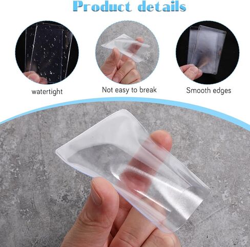 100 Pcs Social Security Card Protector Sleeves Clear Card Holder Sleeves Credit Cards Holder Side-Open Waterproof Business Cards Protectors Sleeve PVC Soft in Saudi Arabia