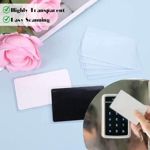 100 Pcs Social Security Card Protector Sleeves Clear Card Holder Sleeves Credit Cards Holder Side-Open Waterproof Business Cards Protectors Sleeve PVC Soft in Saudi Arabia
