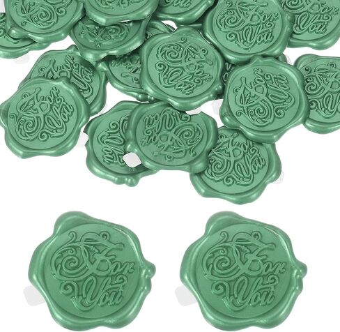 uxcell 24pcs Wax Seal Stickers, Self Adhesive Envelope Seal Stickers with for You Pattern for Wedding Party Invitations, Envelope, Gift Wrapping, Champagne Gold in Saudi Arabia