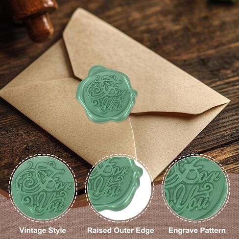 uxcell 24pcs Wax Seal Stickers, Self Adhesive Envelope Seal Stickers with for You Pattern for Wedding Party Invitations, Envelope, Gift Wrapping, Champagne Gold in Saudi Arabia