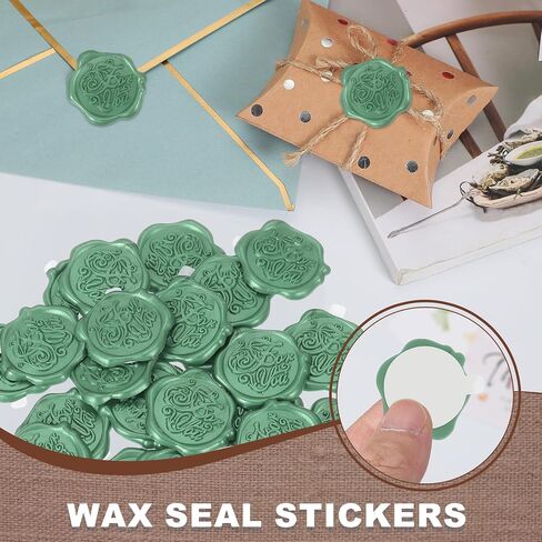 uxcell 24pcs Wax Seal Stickers, Self Adhesive Envelope Seal Stickers with for You Pattern for Wedding Party Invitations, Envelope, Gift Wrapping, Champagne Gold in Saudi Arabia
