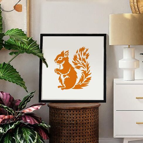 FINGERINSPIRE Realistic Squirrel Stencil with Brush 8.3x11.7inch Squirrel Pattern Template Animal Squirrel Stencil Animal Theme Template Realistic Style Stencil for Painting on Wood Fabric Clothes in Saudi Arabia