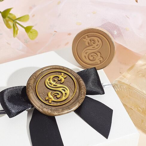 Mayjoydiy Bells Bells Wax Seal Stamp 25mm/0.98inch أقواس العطلات ختم ختم قابلة للإزالة مع رأس نحاسي خشبي رائع لأظرف XMAS in Kuwait