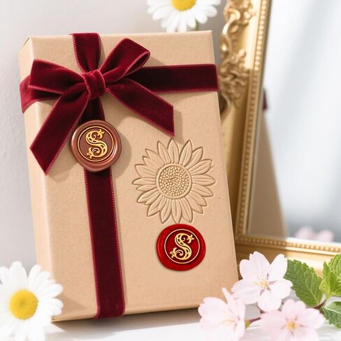 Mayjoydiy Bells Bells Wax Seal Stamp 25mm/0.98inch أقواس العطلات ختم ختم قابلة للإزالة مع رأس نحاسي خشبي رائع لأظرف XMAS in Kuwait