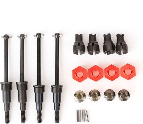 RCAWD 20Cr Steel CVD Drive Shaft Front Rear CVD Driveshaft Wheel Hex Wheel Nut and Diff Output for Arrma Mojave Grom Mega 380 Losi 1/12 NASCAR AWD RC Racecar Upgrade Parts in Saudi Arabia