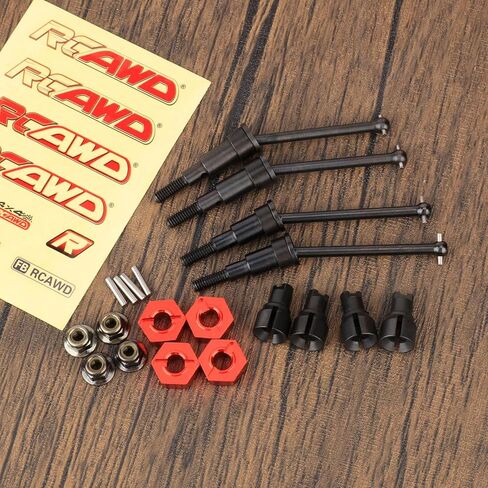 RCAWD 20Cr Steel CVD Drive Shaft Front Rear CVD Driveshaft Wheel Hex Wheel Nut and Diff Output for Arrma Mojave Grom Mega 380 Losi 1/12 NASCAR AWD RC Racecar Upgrade Parts in Saudi Arabia