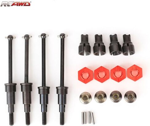 RCAWD 20Cr Steel CVD Drive Shaft Front Rear CVD Driveshaft Wheel Hex Wheel Nut and Diff Output for Arrma Mojave Grom Mega 380 Losi 1/12 NASCAR AWD RC Racecar Upgrade Parts in Saudi Arabia