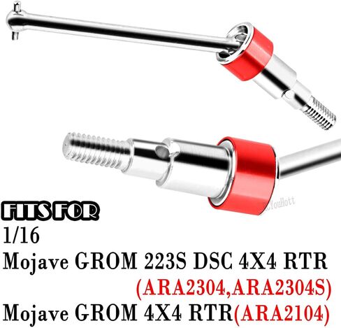 RC Drive Shaft CVD&Steering Links Upgrades Part 1/16 Mojave GROM 223S DSC 4X4 RTR(ARA2304,ARA2304S) Mojave GROM 4X4 RTR(ARA2104),Steel #45 Axles Driveshaft,Red in Saudi Arabia
