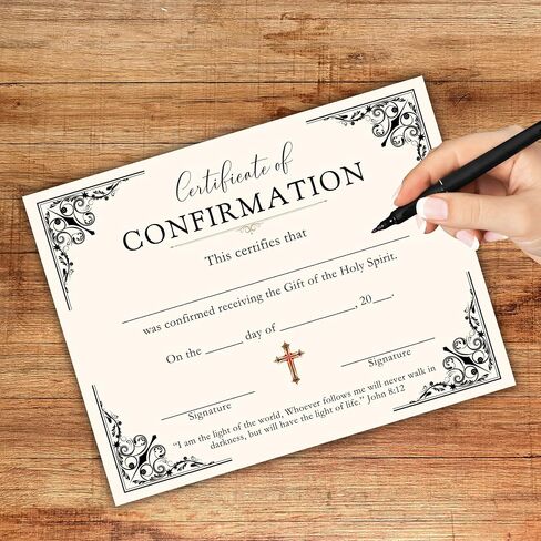 Certificate of Confirmation 30pk 8.5x11" Cream Red Lutheran Anglican Methodist to Frame Holy Spirit Membership Church Faith Roman Rite to Frame Celebration Sacrament in Saudi Arabia