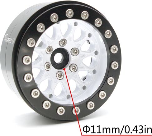 1.9 Beadlock Wheels Rims -156g Super Huffy Deep Deats عرض 32 مم لـ RC 1/10 Crawler TRX4 SCX10 GEN8 ترقيات SCX10 الإكسسوارات الترقية (White & Black) in Kuwait
