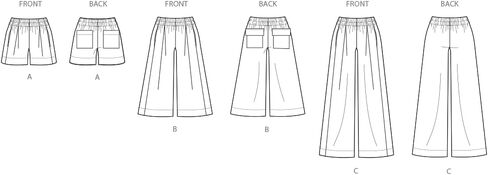 Simplicity SS3105A Misses' Pull-on Shorts and Pants Sewing Pattern Packet, Design Code S3105, Sizes XS-S-M-L-XL-XXL in Saudi Arabia