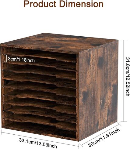 24 فتحات من منظم تخزين ورق القصاصات ، صناديق تخزين الحرف الخشبية مع أرفف قابلة للتعديل ، منظم رف ورق مكدح قابلة للتكديس لغرفة الفن ، الفصل ، المكتب ، المنزل (الأسود) in Kuwait