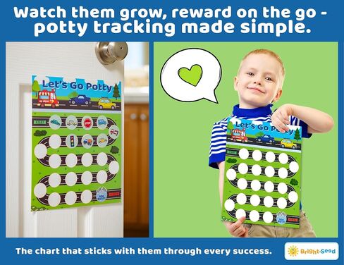 Bright Seed 16 PCS Potty Training Chart, Potty Training Chart for Toddler Girls, Sticker Chart for Kids, Potty Training Sticker Chart for Toddlers, 10 Sheets 12x10 Inches Paper Chart, 240 Stickers in Saudi Arabia