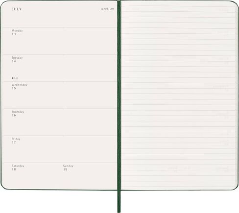 Moleskine Classic 12 Months 2026 Weekly Planner ، غطاء صلب ، كبير (5 "× 8.25") ، Myrtle Green ، 144 صفحة in Kuwait