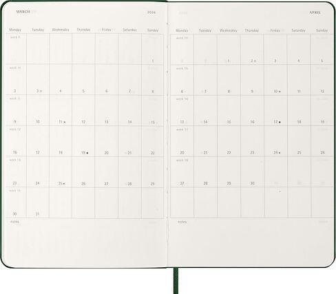 Moleskine Classic 12 Months 2026 Weekly Planner ، غطاء صلب ، كبير (5 "× 8.25") ، Myrtle Green ، 144 صفحة in Kuwait