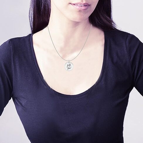 Charmsy 925 Sterling Silver Jewelry Inspiration Engraved Pendant Necklace with Cable Chain for Women Teen in Kuwait