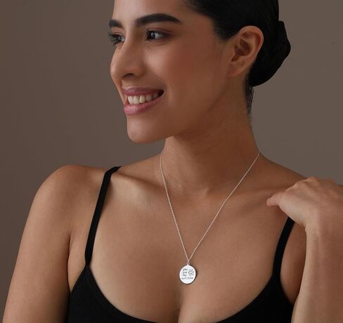 Charmsy 925 Sterling Silver Jewelry Inspiration Engraved Pendant Necklace with Cable Chain for Women Teen in Saudi Arabia