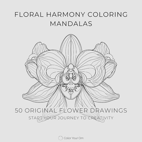 Floral Harmony - Mandala Coloring Book for Adults: 50 Unique Flowers to Color with Vivid and Relaxing Designs Spiral-Bound in Saudi Arabia