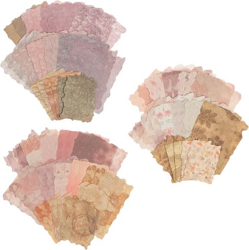 84 Pcs Scrapbook Paper, Textured Paper Assorted Set, Vintage Scrapbook Papers Mix for Scrapbooking Junk Journal Journaling Supplies DIY Materials Collage in Saudi Arabia