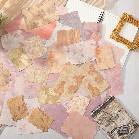 84 Pcs Scrapbook Paper, Textured Paper Assorted Set, Vintage Scrapbook Papers Mix for Scrapbooking Junk Journal Journaling Supplies DIY Materials Collage in Saudi Arabia
